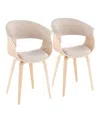 Lumisource 31" Wood Mod Mid-century Modern Dining Accent Chair, Set Of 2 In Cream