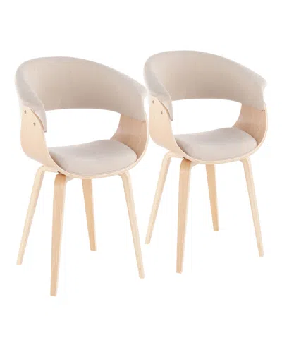 Lumisource 31" Wood Mod Mid-century Modern Dining Accent Chair, Set Of 2 In Cream