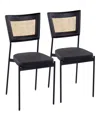 Lumisource 32" Metal Tania Contemporary Dining Chair, Set Of 2 In Rattan