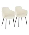 Lumisource 33" Metal Boyne Contemporary Accent Chair, Set Of 2 In Cream