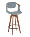 Lumisource 36" Bamboo Oracle Mid-century Modern Counter Stool In Gray
