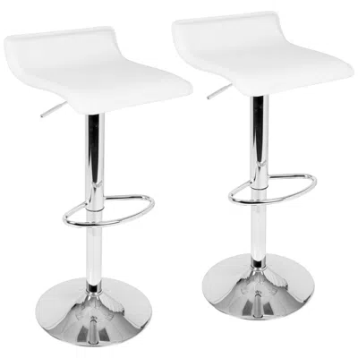 Lumisource Ale White Adjustable Swivel Bar Stools Set Of 2