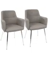 Lumisource Andrew Contemporary Dining Accent Chair, 2 Piece Set