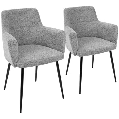 Lumisource Andrew Gray Fabric Dining Chair Set Of 2