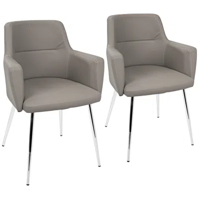 Lumisource Andrew Gray Faux Leather Dining Chair Set Of 2