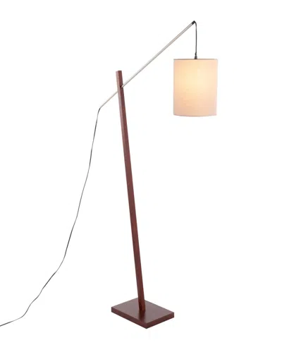 Lumisource Arturo 60" Wood And Metal Floor Lamp In White,brown