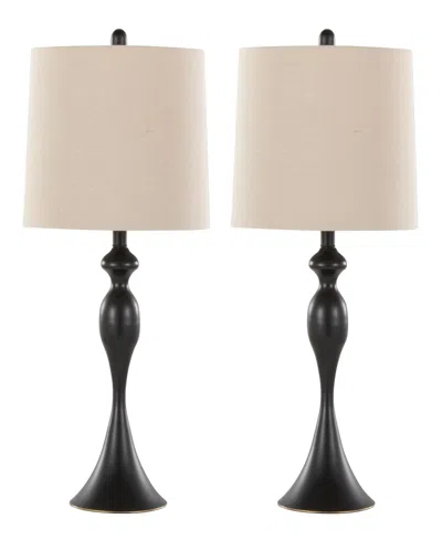 Lumisource Ashland 27" Metal Table Lamp, Set Of 2 In Black,white