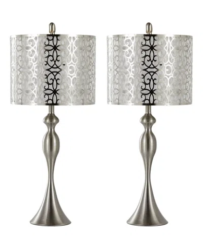 Lumisource Ashland 27" Metal Table Lamp, Set Of 2 In Silver