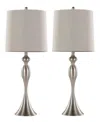 Lumisource Ashland 27" Metal Table Lamp, Set Of 2 In Silver