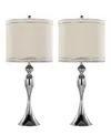 Lumisource Ashland 27" Metal Table Lamp, Set Of 2 In Silver,white