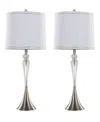 Lumisource Ashland 28" Crystal Table Lamp, Set Of 2 In Clear,silver