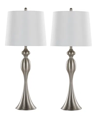 Lumisource Ashland 30" Metal Table Lamp, Set Of 2 In Silver,white