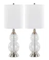 Lumisource Belle 20" Glass Accent Lamp, Set Of 2 In Clear,silver