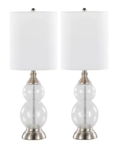 Lumisource Belle 20" Glass Accent Lamp, Set Of 2 In Clear,silver