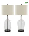 Lumisource Botella 28" Glass Table Lamp, Set Of 2 In Clear,black