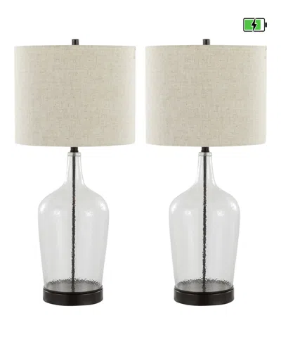 Lumisource Botella 28" Glass Table Lamp, Set Of 2 In Clear,black