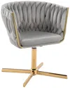 Lumisource Braided Renee Swivel Accent Chair Chr-brdreneev-xp