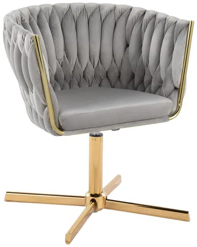 Lumisource Braided Renee Swivel Accent Chair Chr-brdreneev-xp