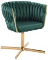Lumisource Braided Renee Swivel Accent Chair Chr-brdreneev-xp