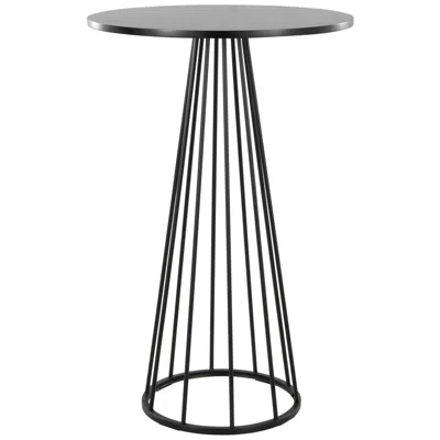 Lumisource Canary Contemporary Bar Table In Black Metal And Black Wood By  In Gray