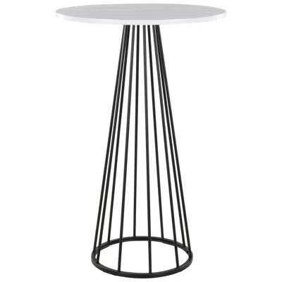 Lumisource Canary Contemporary Bar Table In Black Metal And White Wood By