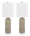 Lumisource Casa 21" Ceramic Table Lamp, Set Of 2 In Opal Gray,white