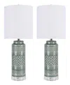 Lumisource Casa 21" Ceramic Table Lamp, Set Of 2 In Sage Green,white