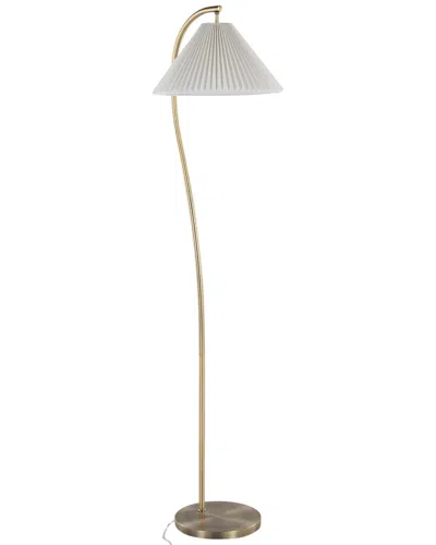 Lumisource Cassis 65in Glam Floor Lamp With Pleated Shade In White