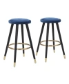 Lumisource Cavalier Counter Stool - Set Of 2 In Blue