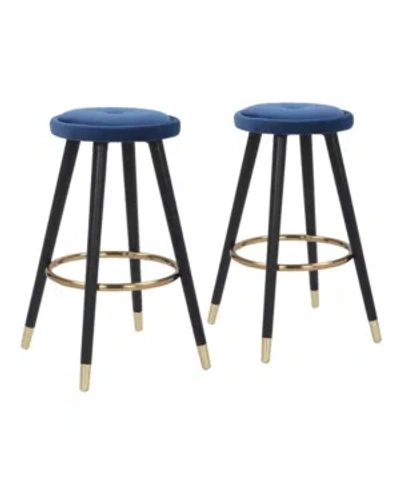 Lumisource Cavalier Counter Stool - Set Of 2 In Blue