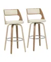 Lumisource Cecina Mid-century Modern Barstool With Swivel, Set Of 2