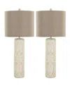 Lumisource Charlotte 30" Polyresin Table Lamp, Set Of 2 In White,brown