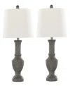 Lumisource Chateau 26" Polyresin Table Lamp, Set Of 2 In White,dark Gray