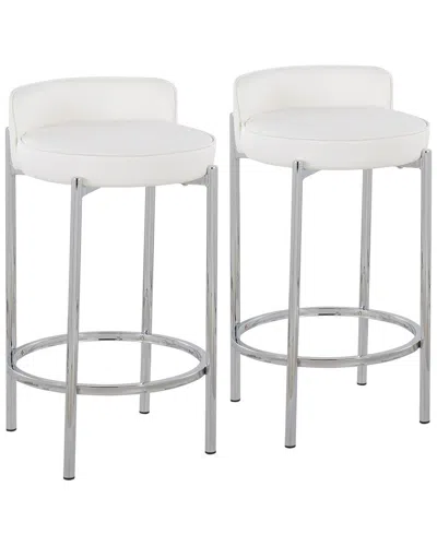 Lumisource Chloe Counter Stool Set Of 2 In Silver