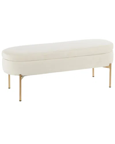 Lumisource Chloe Storage Bench In White