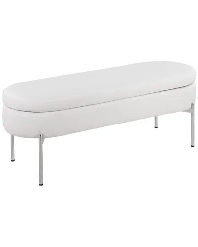 Lumisource Chloe Storage Bench In Silver