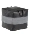 Lumisource Cobbler Industrial Pouf In Leather And Canvas By  In Black
