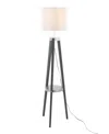 Lumisource Compass 58" Wood Floor Lamp In Black,white,silver