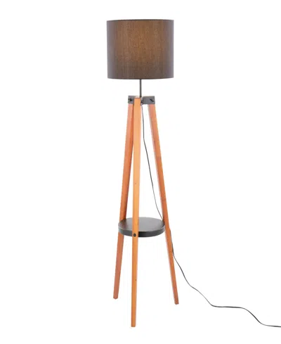 Lumisource Compass 58" Wood Floor Lamp In Brown,black