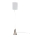Lumisource Cone 64" Contemporary Metal Floor Lamp In Brushed Nickel,white Linen