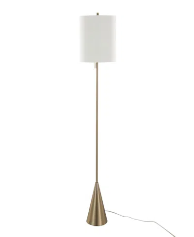 Lumisource Cone 64" Contemporary Metal Floor Lamp In Gold Metal,white Linen