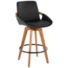 Lumisource Cosmo Counter Stool In Walnut And Black Pu By  In Black