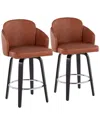 Lumisource Dahlia Set Of 2 Counter Stools In Black