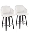 Lumisource Dahlia Set Of 2 Counter Stools In Black