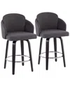 Lumisource Dahlia Set Of 2 Counter Stools In Black