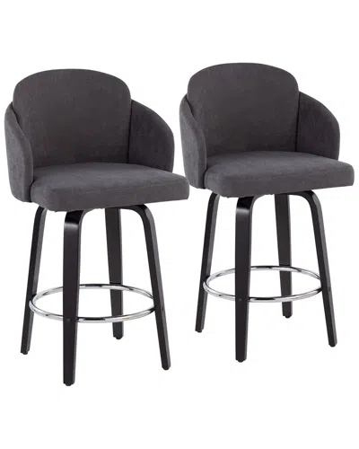 Lumisource Dahlia Set Of 2 Counter Stools In Black