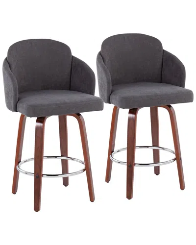 Lumisource Dahlia Set Of 2 Counter Stools In Brown