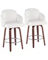 Lumisource Dahlia Set Of 2 Counter Stools In Brown