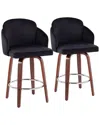 Lumisource Dahlia Set Of 2 Counter Stools In Brown