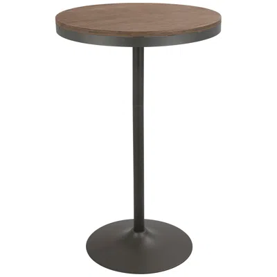 Lumisource Dakota 27"w Brown Gray Adjustable Round Bar/dinette Table